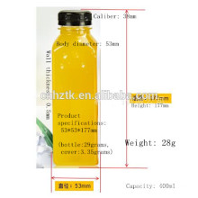 Square juice bottle / 400ml PET juice bottles / High-grade thick aluminum lid beverage bottles